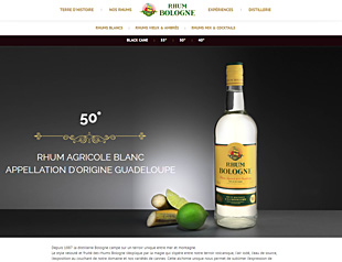 Rhum Bologne un site réalisé par AGWANET, agence de création et de maintenance de site internet en Guadeloupe