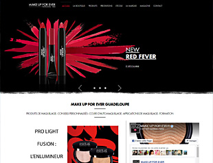 voir le site de de MAKE UP FOR EVER Guadeloupe MAKE UP FOR EVER Guadeloupe un site réalisé par AGWANET, agence de création et de maintenance de site internet en Guadeloupe
